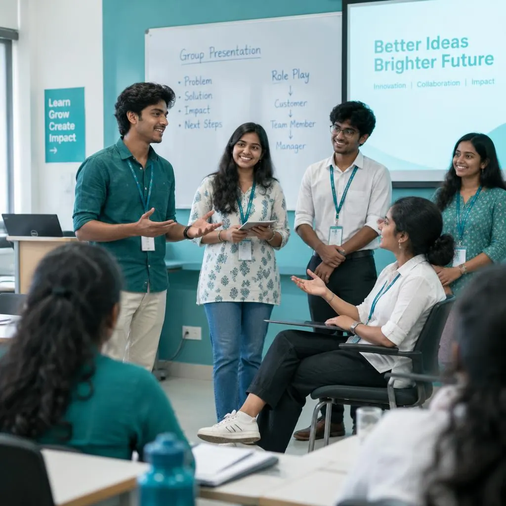 Students presenting during a BeWorldwise activity session